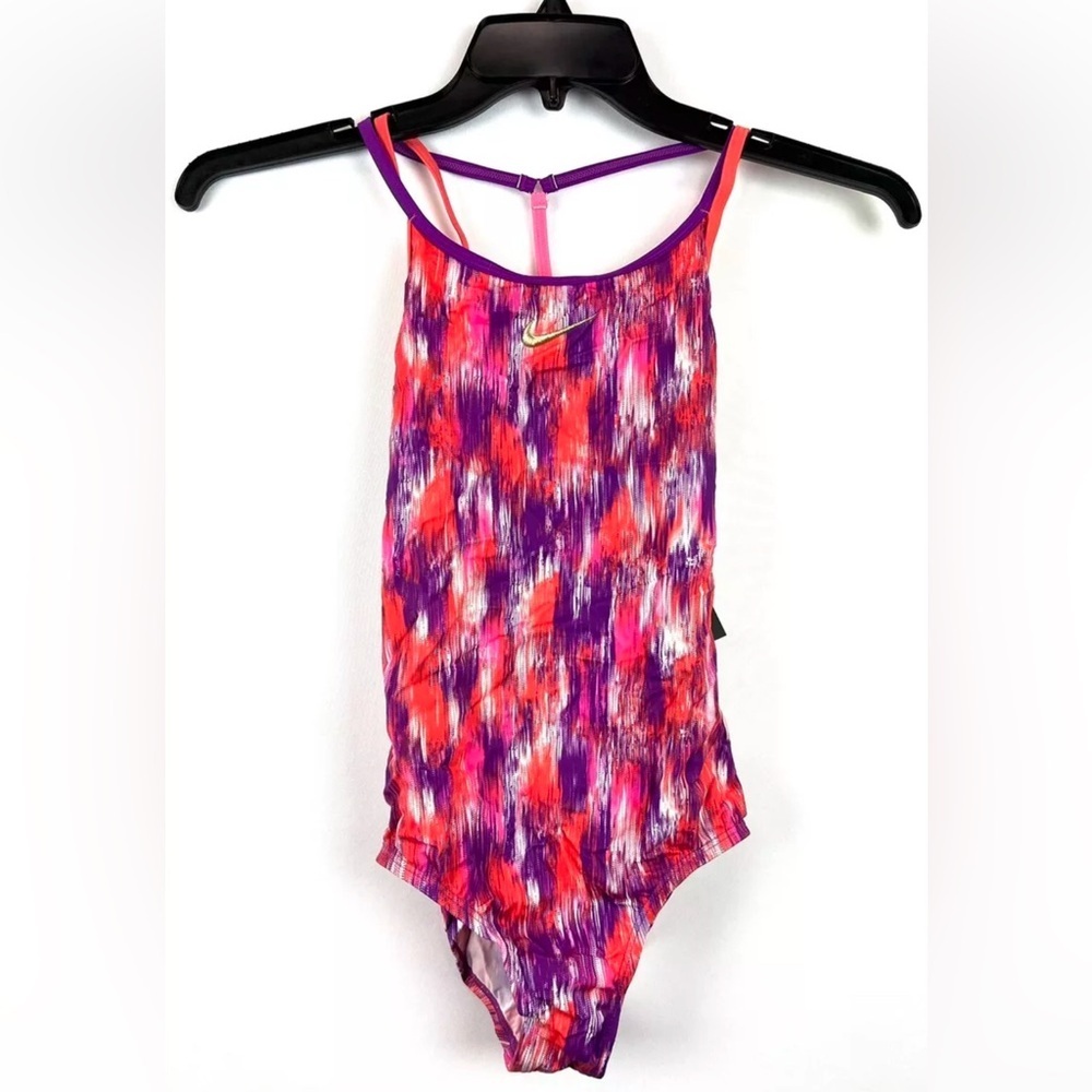 Nike Girls One Piece Swimsuit Multi Size Large